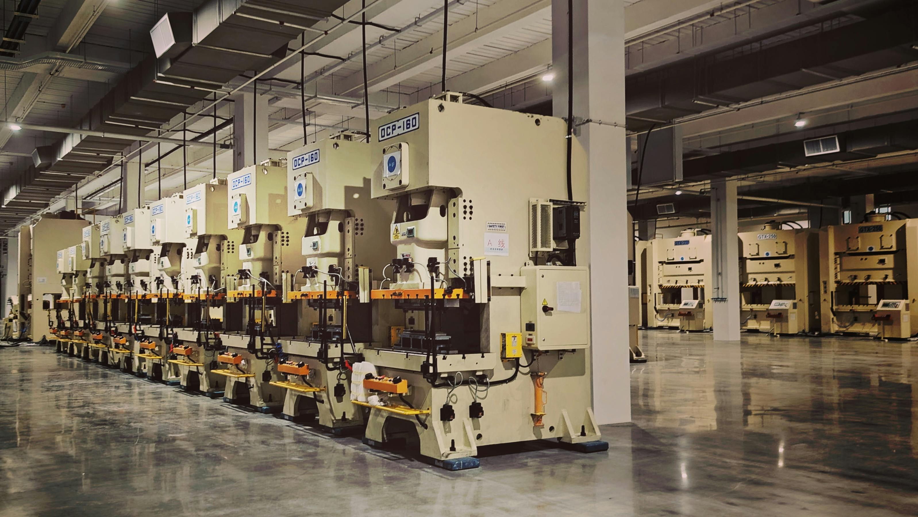 Factory machinery and production floor