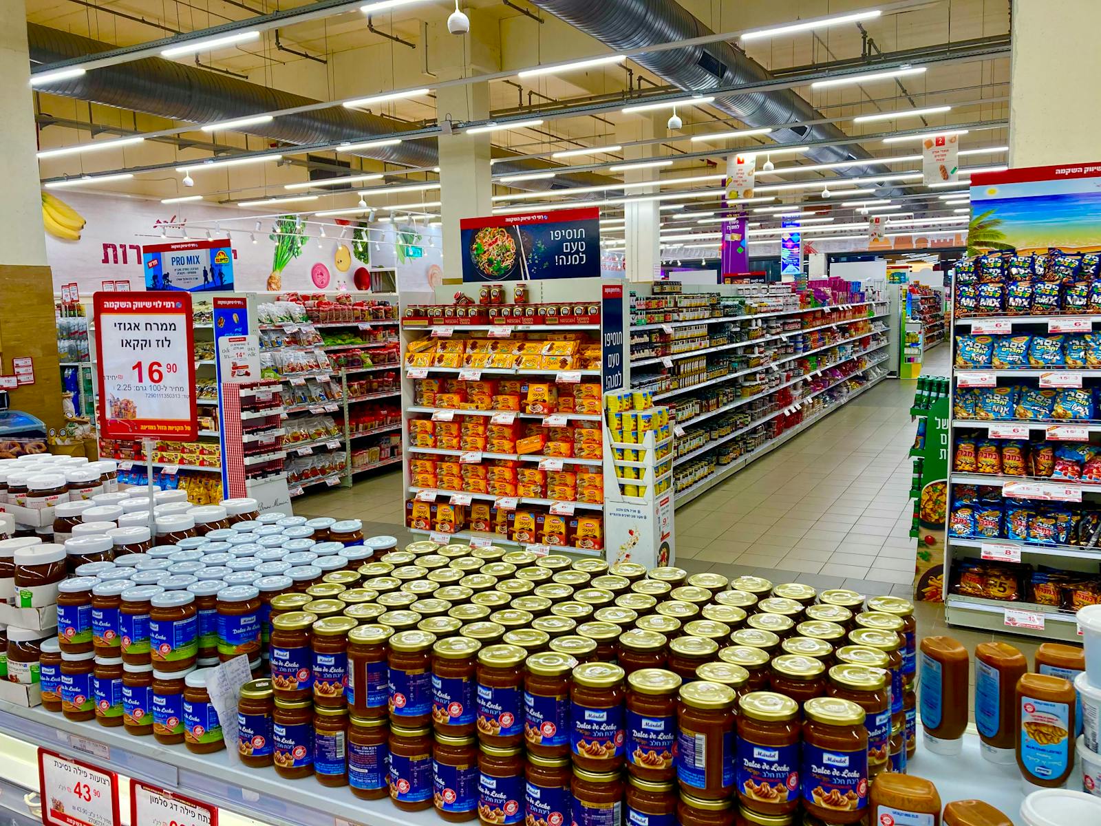 Retail store shelves and aisles